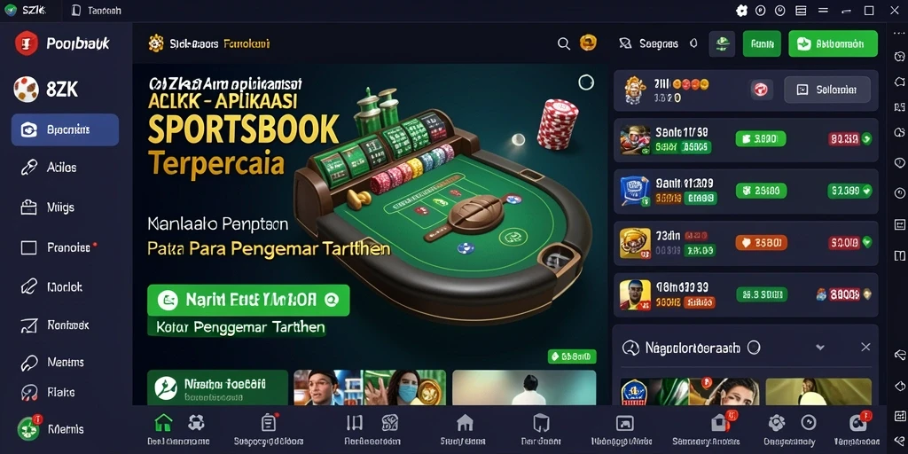 Tampilan gameplay Sportsbook yang menarik dan interaktif di 8ZK.