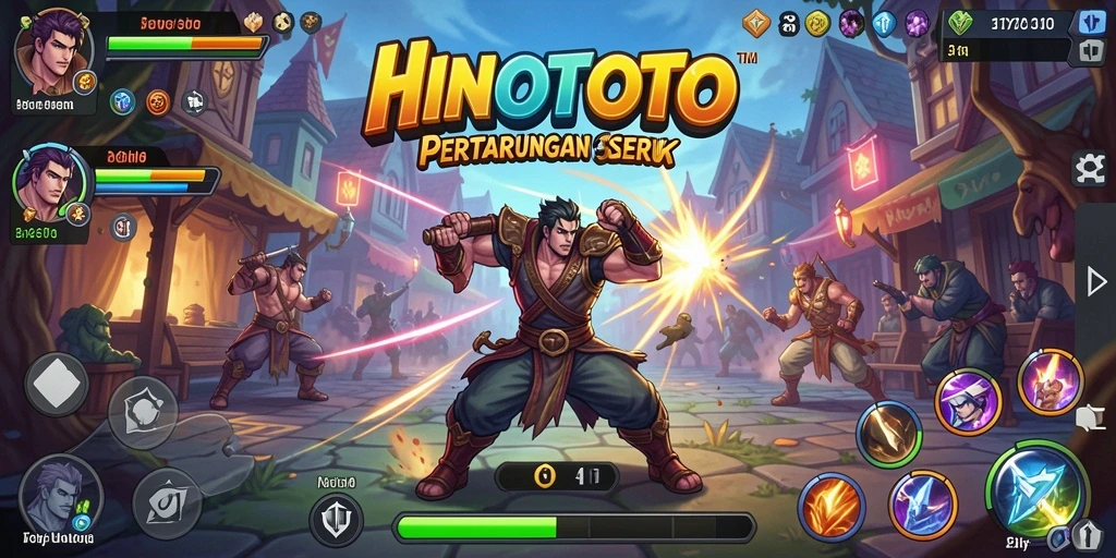Tangkapan layar HINOTOTO yang menunjukkan aksi pertarungan mendebarkan.