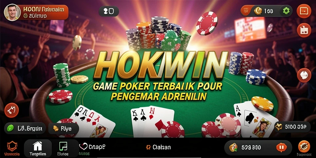 Tampilan gameplay Poker seru di HOKIWIN dengan antarmuka yang menarik.