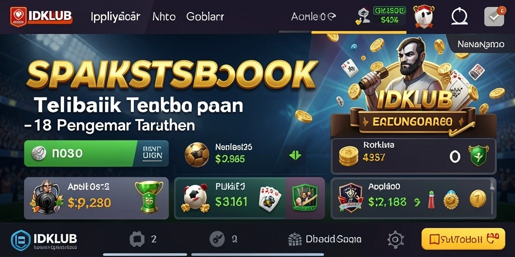 Tampilan utama IDKLUB dengan berbagai pilihan taruhan olahraga.