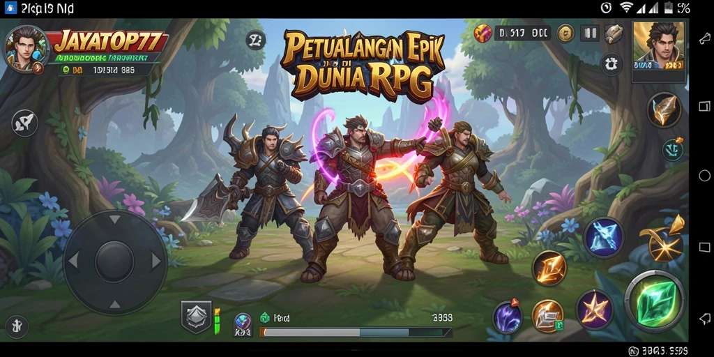 Tampilan gameplay epik dari JAYATOP77 dengan petualangan RPG menarik.