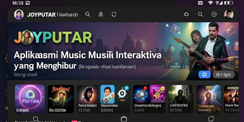 Tampilan gameplay interaktif JOYPUTAR yang penuh warna dan dinamis.