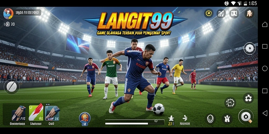 Tangkapan layar utama LANGIT99 menampilkan aksi intens dalam permainan olahraga.