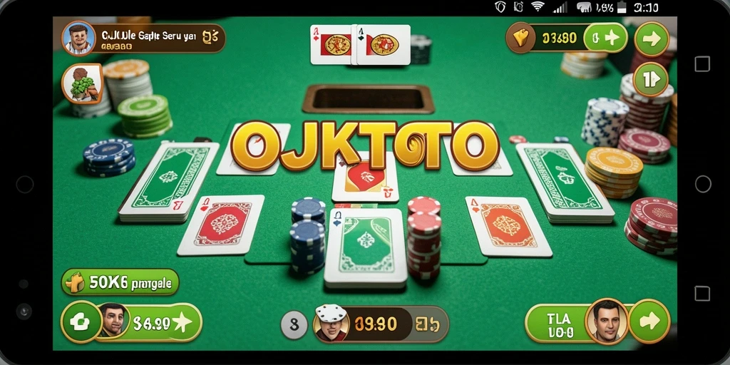 Screenshot OJKTOTO menampilkan aksi seru bermain Gaple.
