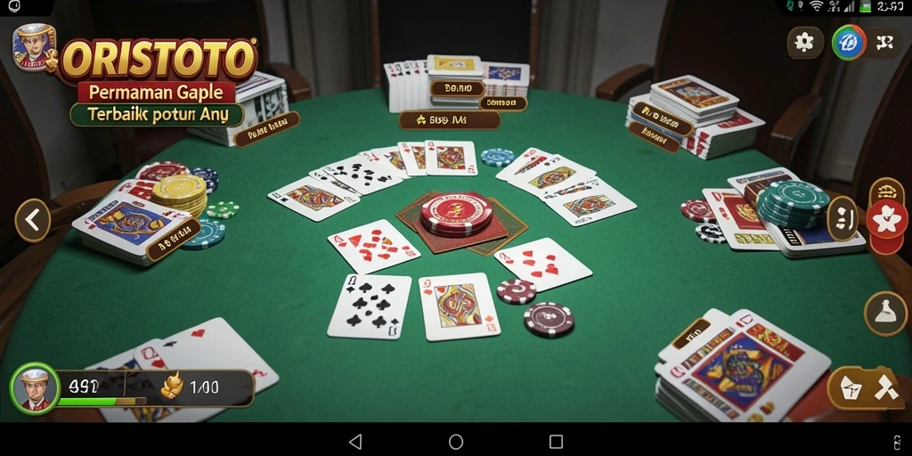 Tampilan menarik dari gameplay Gaple di ORISTOTO yang seru dan interaktif.