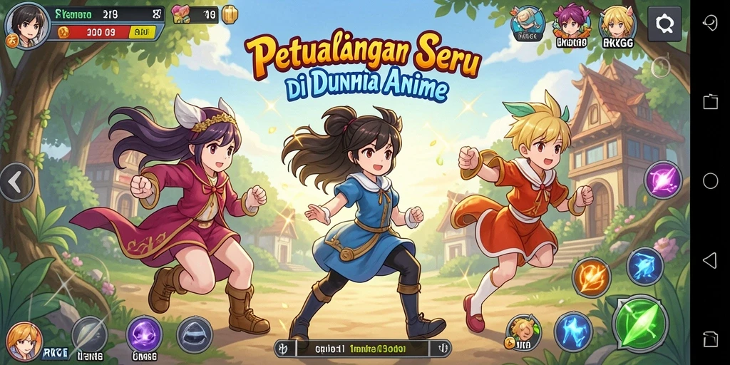 Screenshot gameplay RKGG dengan karakter Anime yang menarik dan petualangan seru.