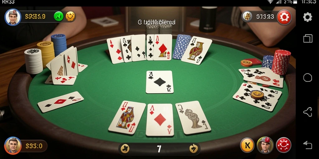 Screenshot utama RR33 menampilkan gameplay Gaple yang seru dan interaktif.