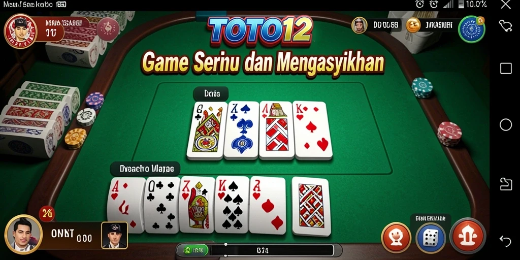 Tampilan menarik dari gameplay TOTO12 dengan Domino yang seru.